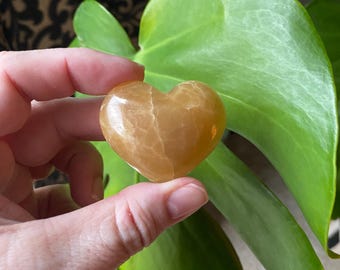 Small Honey Calcite Heart