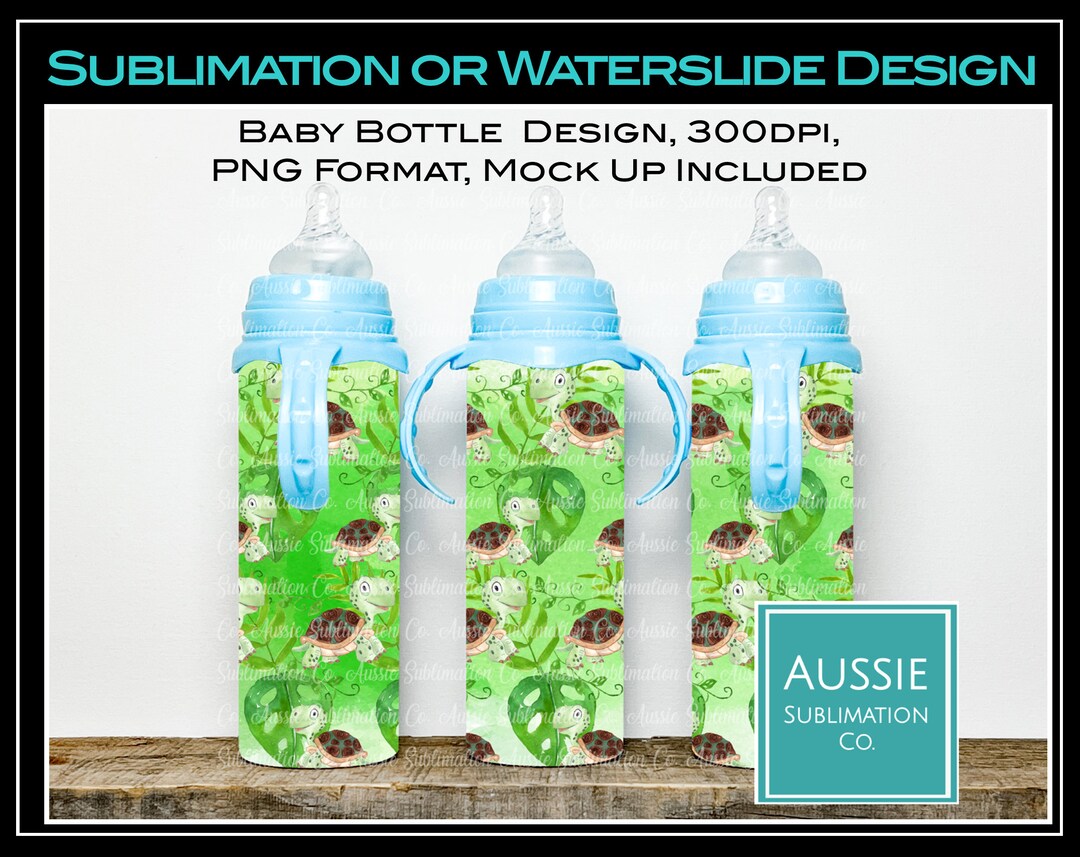 Cute Turtle TORTOISE, Australia, Baby Bottle Sippy, Sublimation Wrap