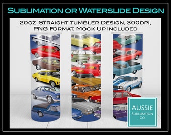 Old School AUSTRALIAN AUTO Vintage Modellautos Auto Auto Automobil 20 Unzen Tumbler Wrap Sublimation Design Digitaler Download PNG