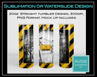 Tradie Linesman Electricity Apprentice Occupation Grunge Australia 20oz Straight Tumbler Wrap Download PNG Instant DIGITAL ONLY