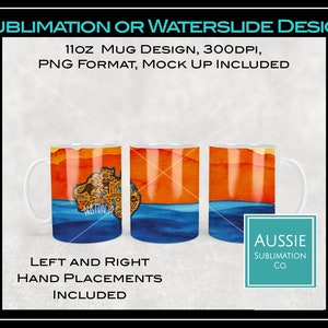 AUSTRALIAN Sunset Map Australia Aussie Aus 11oz Mug Wrap Sublimation Design Digital Download PNG DIGITAL