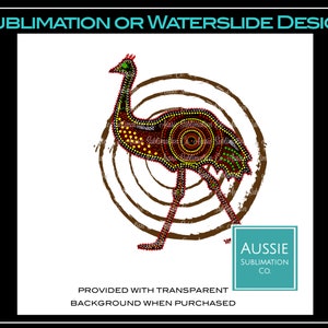 EMU Australia Arte indígena australiano Diseño de camiseta transparente Descarga digital PNG Instant DIGITAL solo