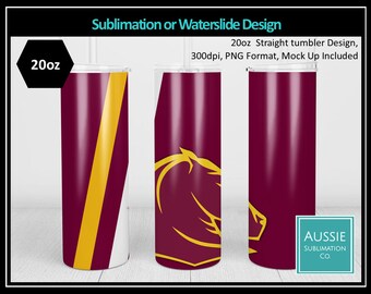 RUGBY League Team Colours Maroon Gold Australia Football 20oz Tumbler Wrap Sublimation Design Digital Download PNG DIGITAL