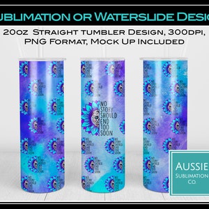 SUICIDE Awareness Blue Purple Ribbon Suicide Prevention 20oz Straight Tumbler Sublimation Design Digital Download PNG Instant DIGITAL Only