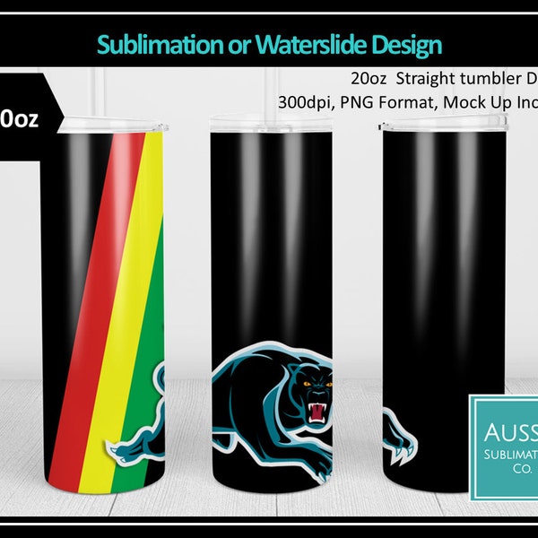 RUGBY League Team Colours Black Red Yellow Green Australia Football 20oz Tumbler Wrap Sublimation Design Digital Download PNG DIGITAL