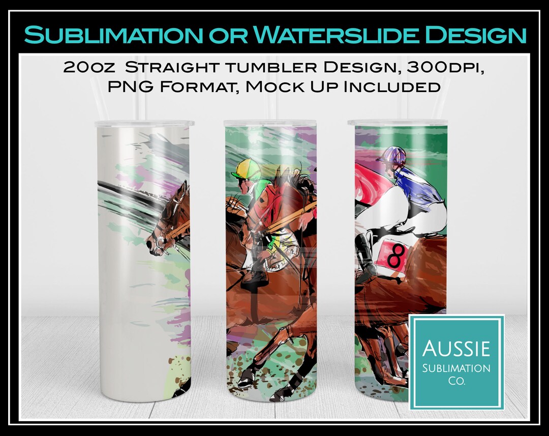 HORSERACING Horse Racing Horses Track Jockey 20oz Straight Skinny