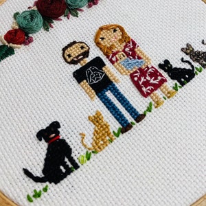 Custom Family Cross Stitch Portrait