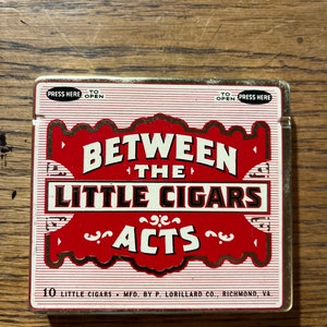 Vintage Between The Acts Little Cigar Tin
