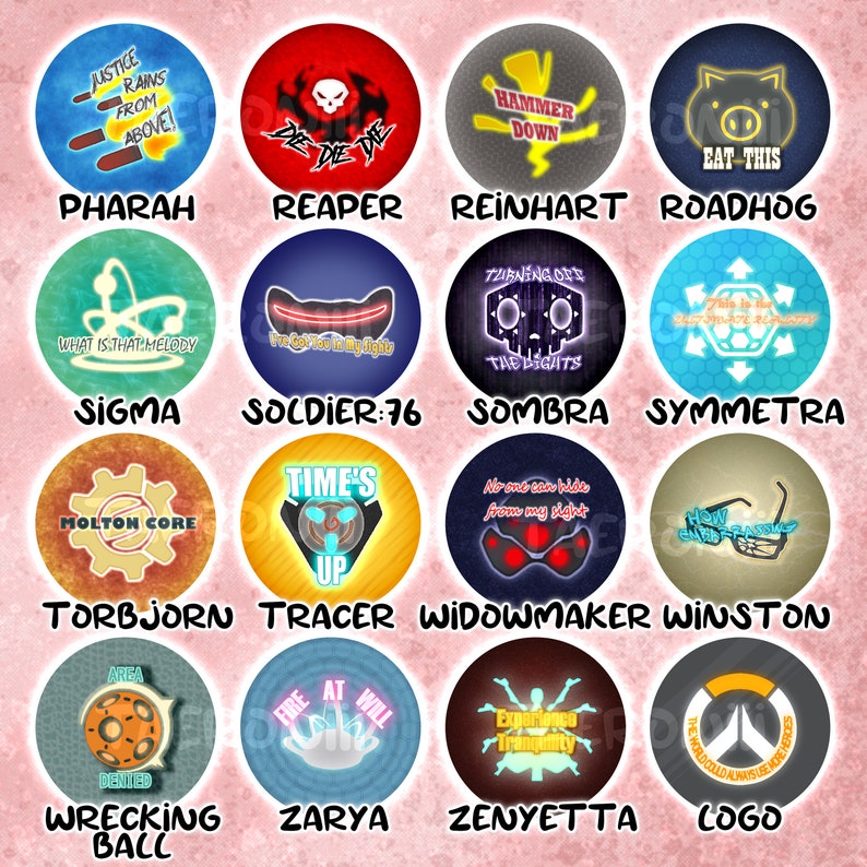 Overwatch Buttons | 2in - Etsy