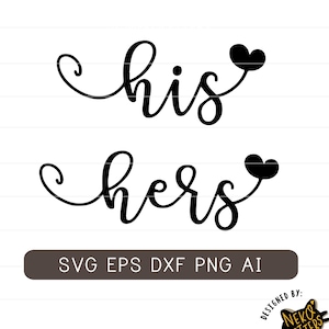 His and Hers SVG, Couple Mug Svg, Mr and Mrs Svg, Just Married Svg, Newlywed Svg, Honeymoon Shirt Svg Cut File, Wedding Svg