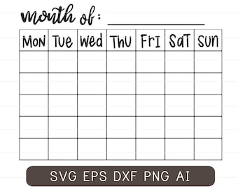Calendar Svg Etsy