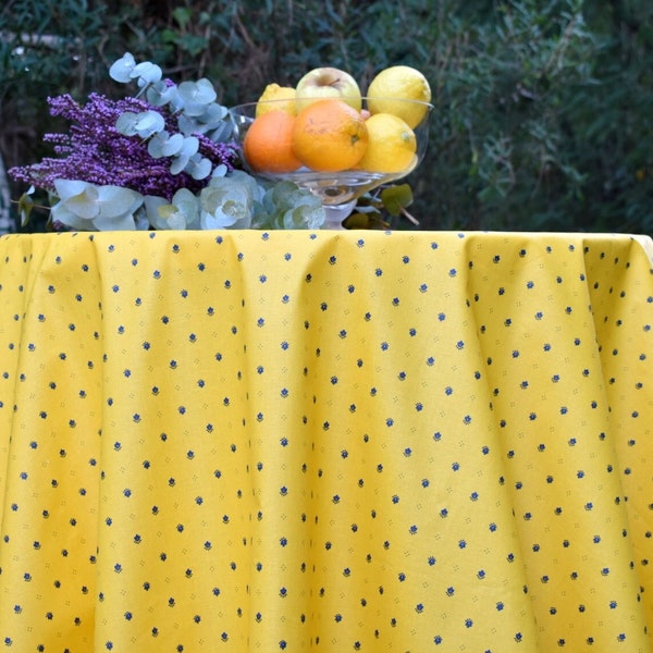 Provençal coated cotton tablecloth All over yellow/blue