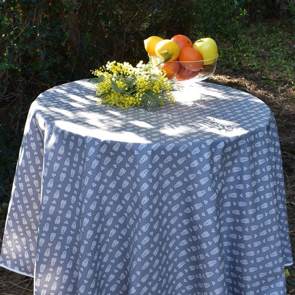 Nappe coton enduit provençale Cigala grise