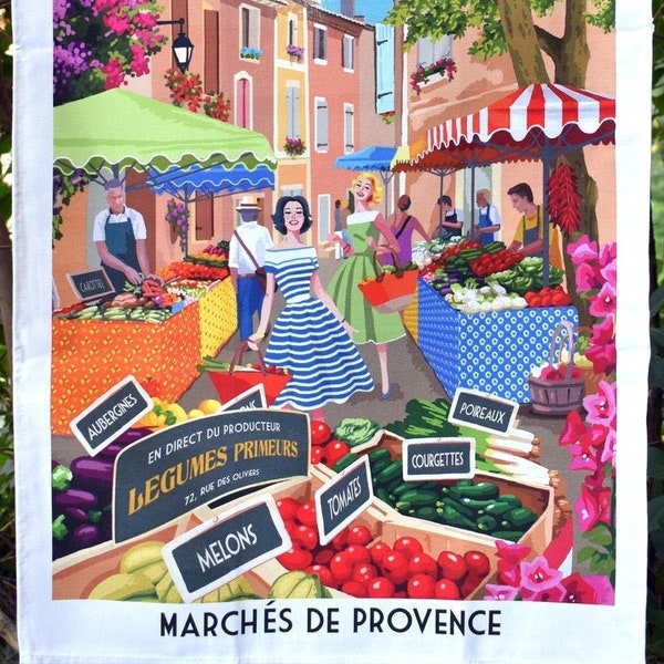 Marché de Provence kitchen towel 100% cotton