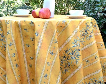 Provençaalse tafelkleed van gecoat katoen, Olivada Geel