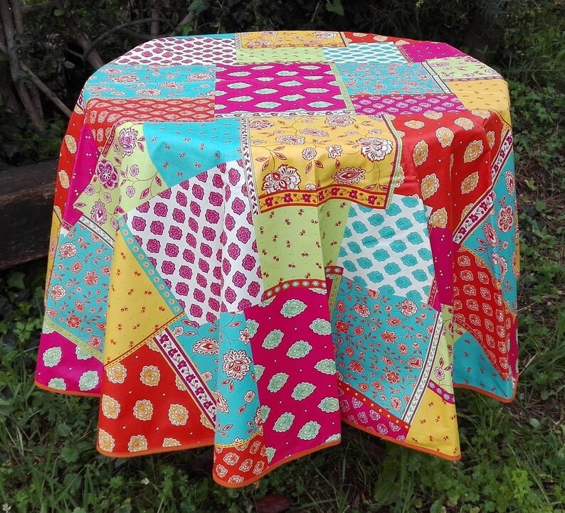 Nappe Coton Enduit Provençale Patchs Multicolore