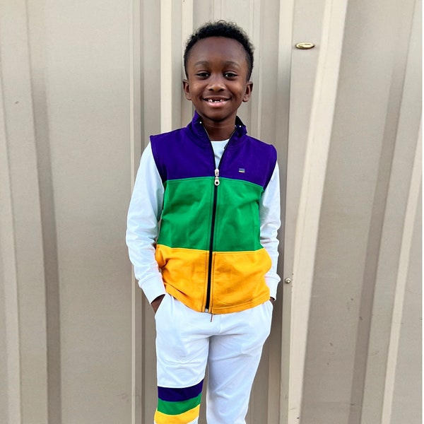 mardi gras color vest