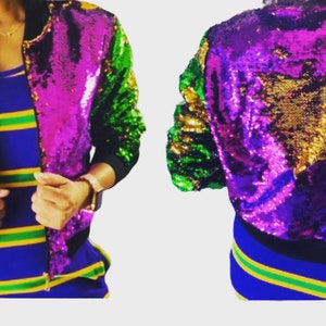 mardi gras jacket sequin