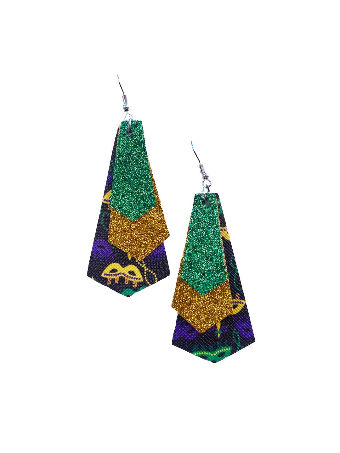 Diamond Shape Mardi Gras Mask Earrings Etsy