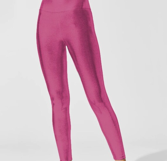 Metallic leggings pink cheap