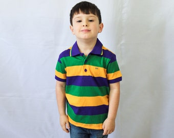 Rugby Mardi Gras Polo de manga corta unisex para niños pequeños