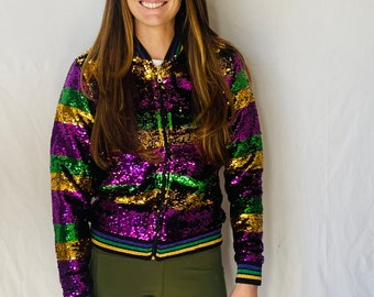 purple sequin jacket womens