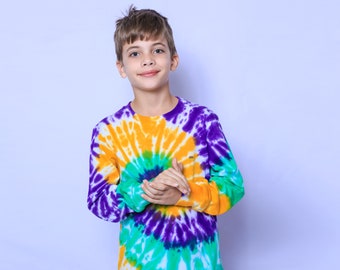 Tie Dye Swirl Kids Long Sleeve TShirt