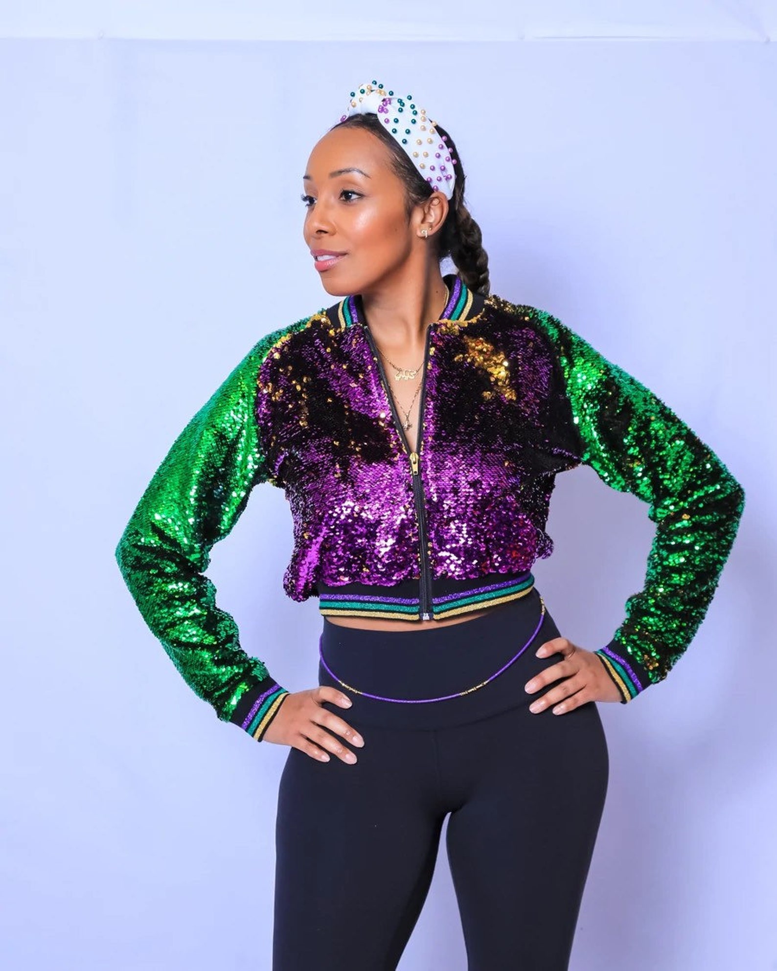 mardi gras crop tops