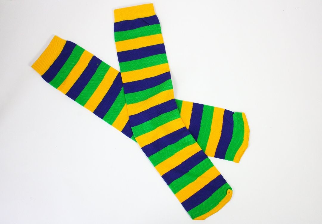 Purple Green and Gold Mardi Gras Rugby Striped Socks Infants - Etsy