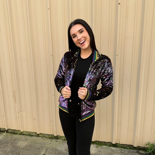 mardi gras confetti sequin jacket