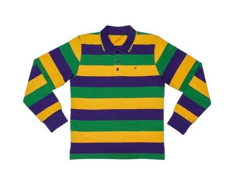 Rugby Mardi Gras Unisex Toddler Long Sleeve Polo