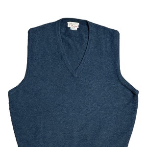 Vintage 70s Alan Paine Sweater Vest Charcoal Gray Made in England 100% Lambswool Dark Academia Medium