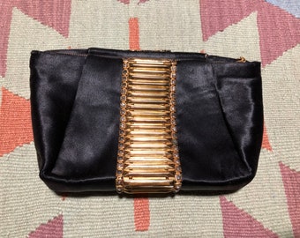 Vintage 50s Black Clutch Purse