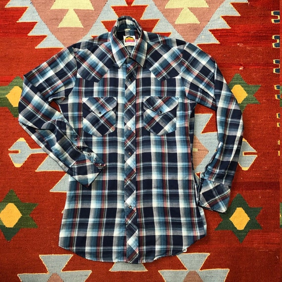 Vintage 80s Miller Western Wear Plaid 