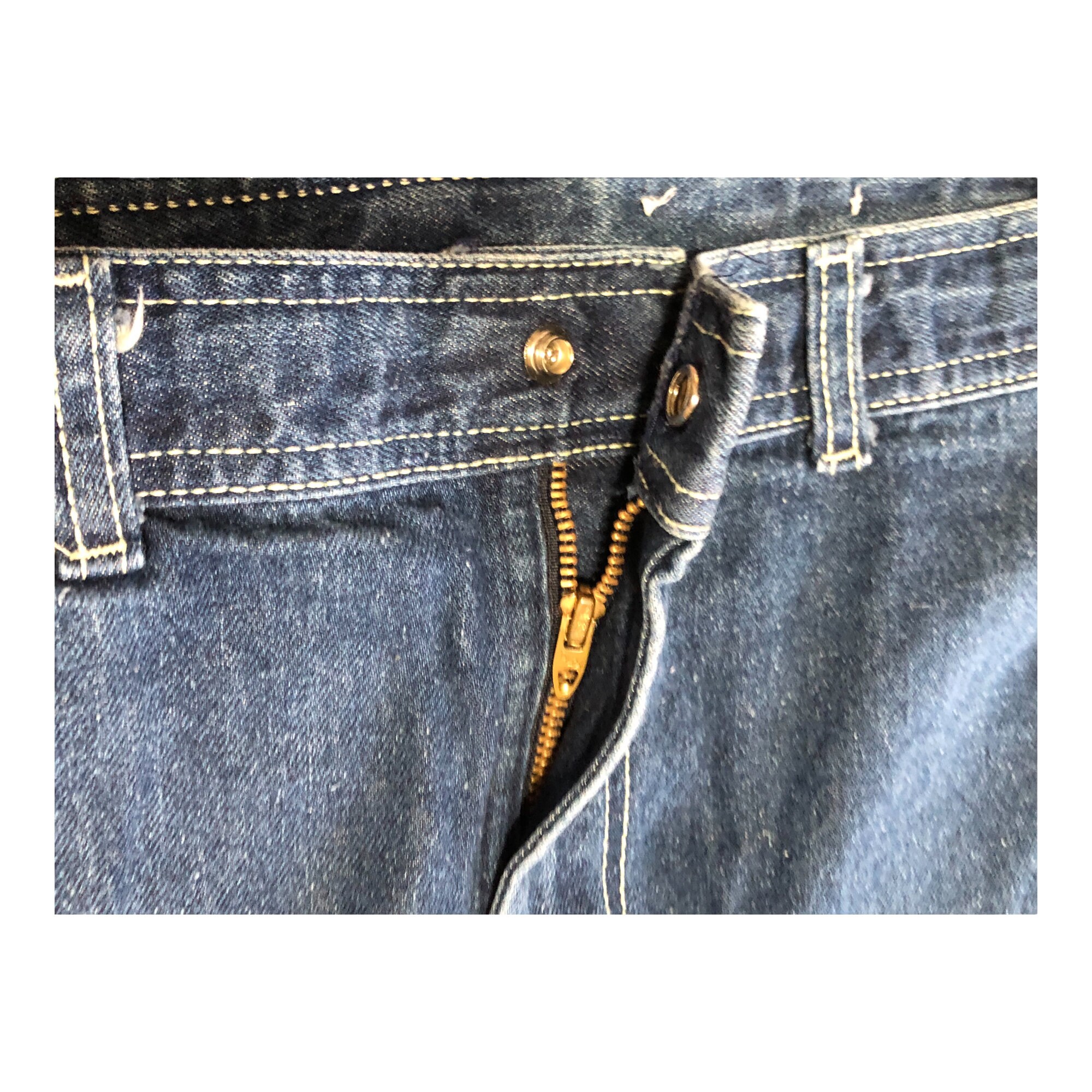 Vintage 70s Pizzazz Jeans Size 18 High Waisted 32 X 34 Talon
