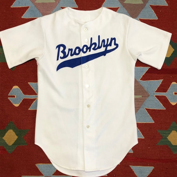 Vintage 70s Brooklyn Dodgers Jersey Roman Pro Medium 100% 