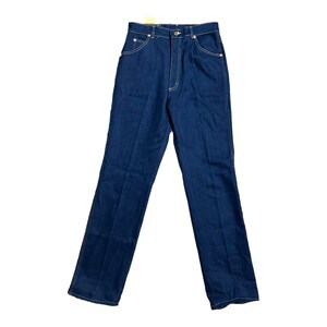Vintage 80s  Lee Riders Jeans Size 14 NOS Made in USA Indigo Straight Leg Dark Wash High Waisted  31 x 33