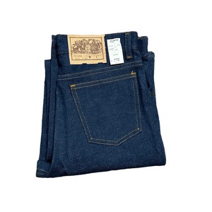 Vintage 80s Sears Jeans NWT Deadstock Boy&#39;s 14 Regular 27 X 29 Made in USA Indigo Darkwash