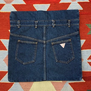 Vintage anni &#39;90 Guess Jeans Home Collection Tasca posteriore Fodera cuscino Denim 18 X 18