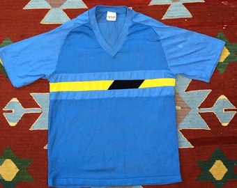 Vintage 70s Action Mesh Raglan T Shirt Medium Single Stitch Mde in USA