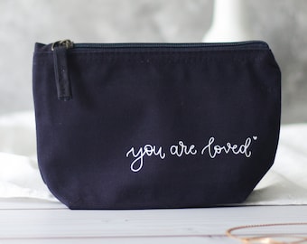 Cosmetic bag | Toiletry bag with imprint "you are loved" | in different colours and sizes | Gift