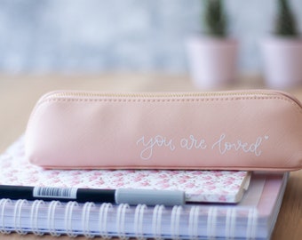 pencil case | Cosmetic bag with saying "you are loved" | encouragement | different colors | Gift idea for students