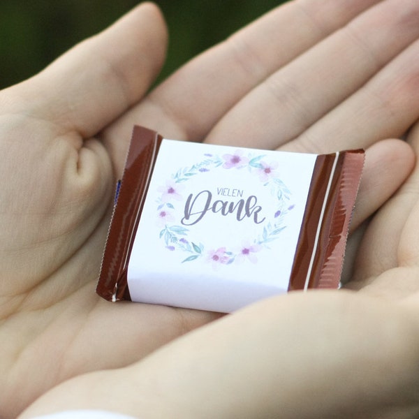 Banderole für RitterSport mini Schokolade "Vielen Dank" printable, digitale Datei zum Ausdrucken, Giveaway