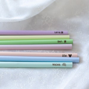 Personalized pencil for school enrollment Pencil engraved with name Party favor for children's birthdays many great colors to choose from image 1