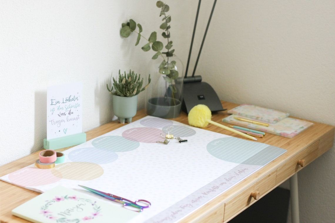 Schreibtischunterlage DIN A2 Block 25 Blatt Wochenplaner | Etsy