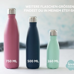 Personalisierte Thermosflasche mit Gravur fairsozial gefertigt Trinkflasche mit Name in vielen Farben 18/8 Edelstahl 500 ml Bild 10