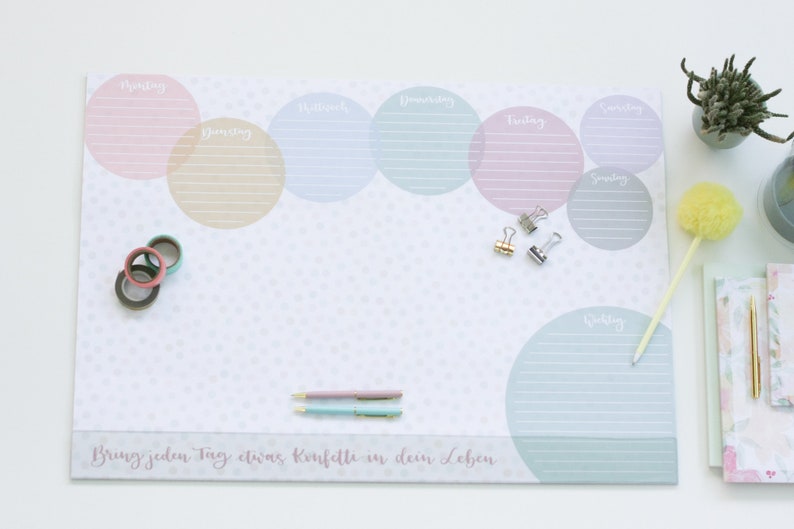 Desk Pad DIN A2 Block 25 Sheets Weekly Planner Protective | Etsy