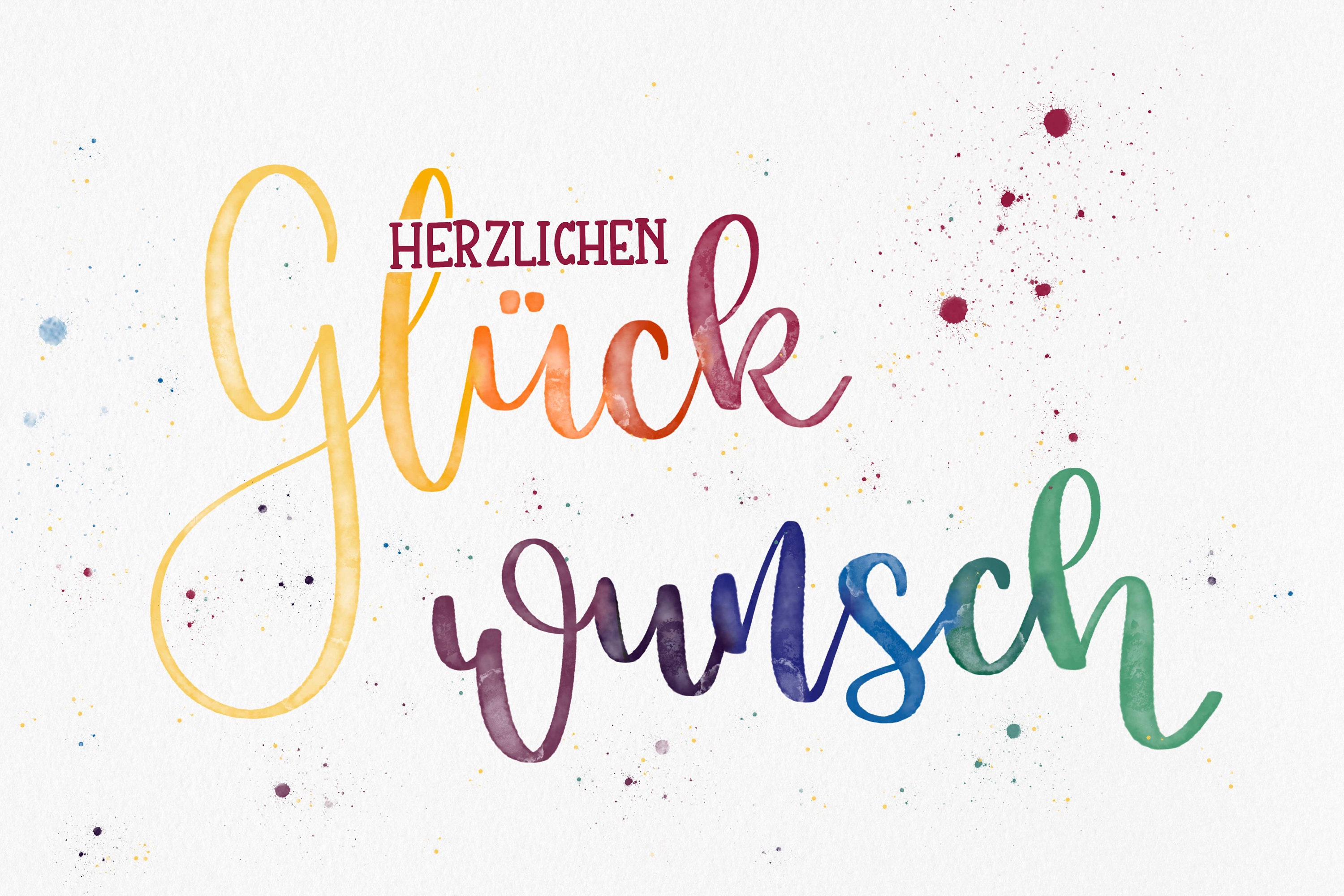 Postkarte Herzlichen Glückwunsch Handlettering Etsy