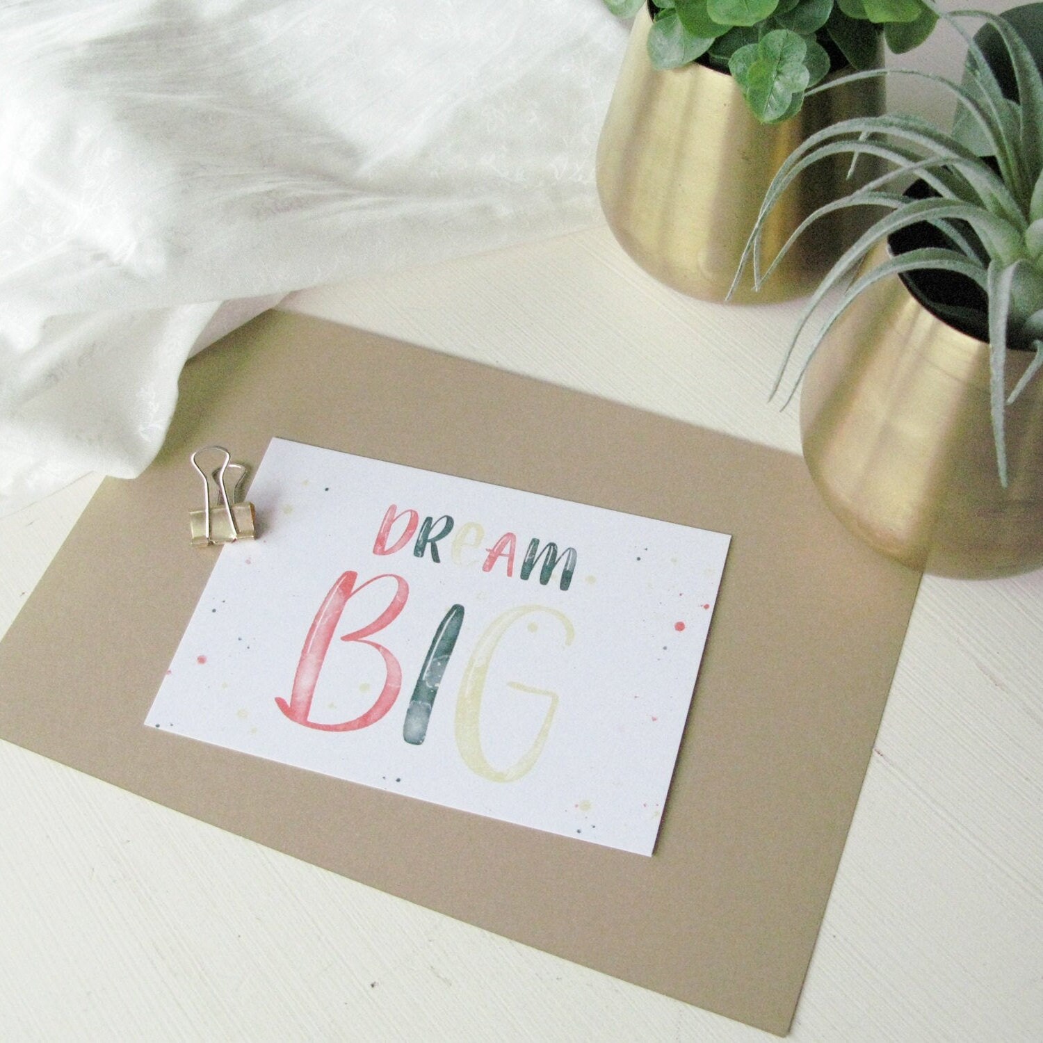Postcard "Dream Big" – handlettering – optionally with envelope