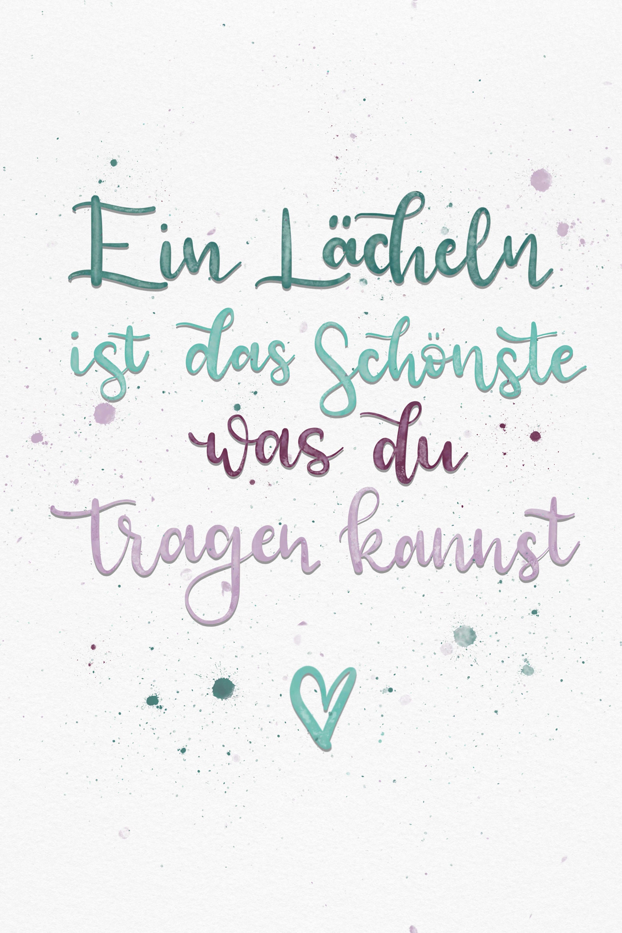 Postkarte Ein Lächeln ist das Schönste was du tragen Etsy